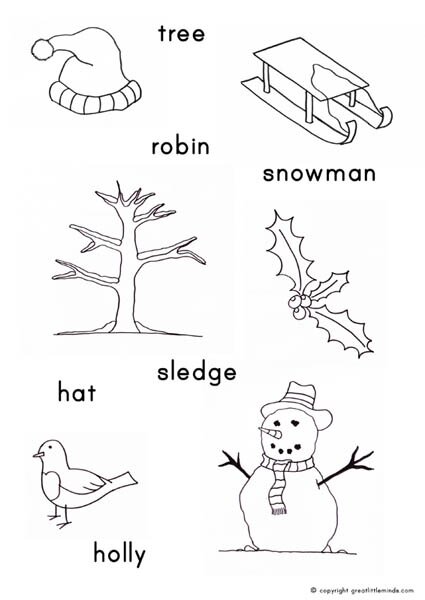 Winter theme word match