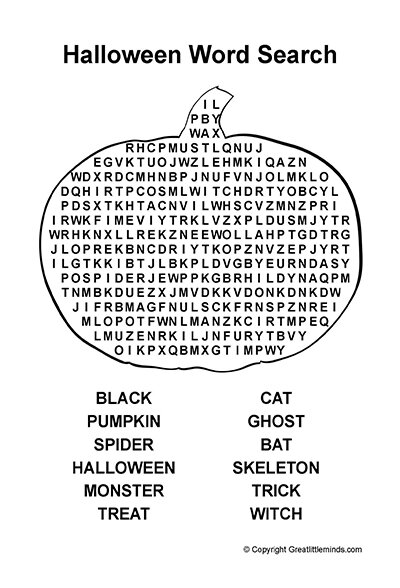 halloween word search